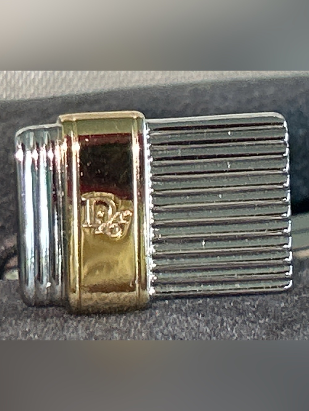 Christian Dior $600 CD Gold&Silver Cufflinks like new in case - Picture 6 of 12